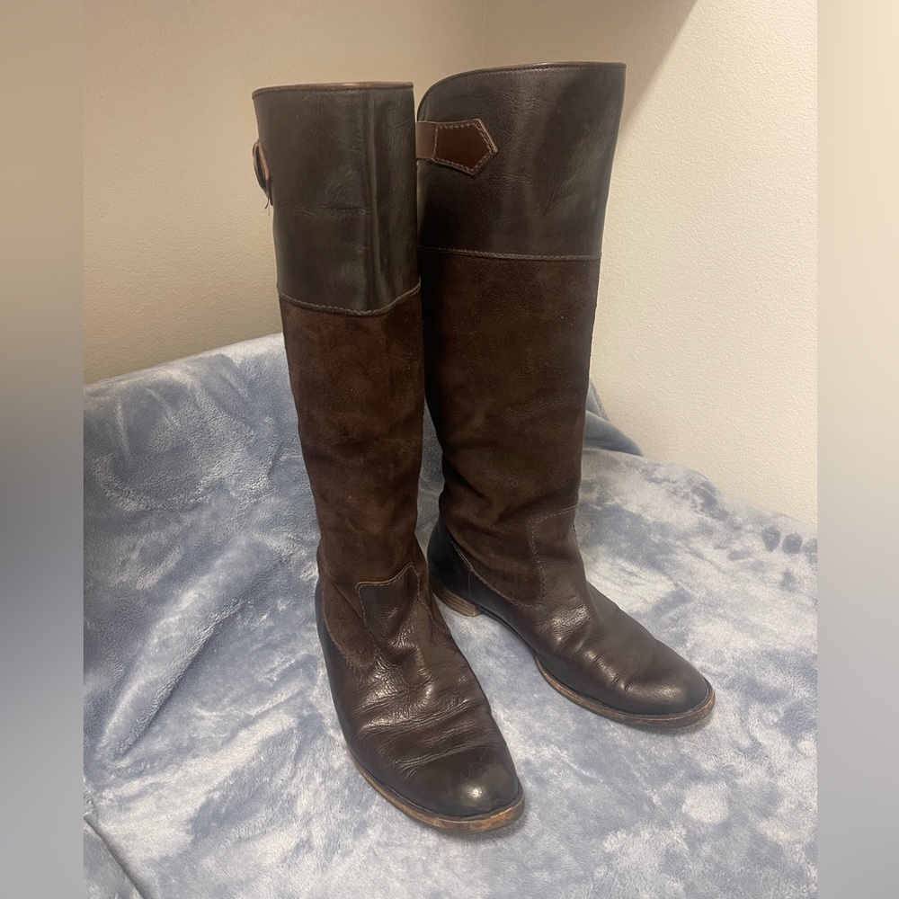 Henry Beguelin Brown suede & Leather Heeled Boots